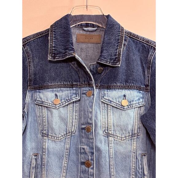 Blanc NYC Two Tone Cropped Demin Jacket Size Small NWT - Picture 3 of 5